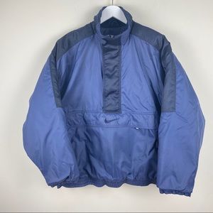 Nike Vintage 90's Pull-Over Coat Half Zip Kangaroo Pocket Oversized Medium